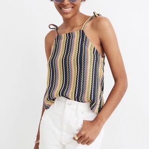 Madewell Texture & Thread Tie-Shoulder Tank Top in Rainbow Crochet
